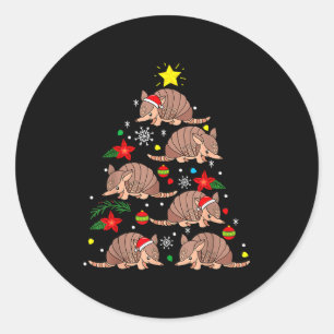 Armadillo Christmas Ornament Tree Funny Zookeeper  Classic Round Sticker