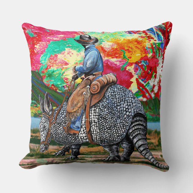 Armadillo Cowboy Cushion (Front)