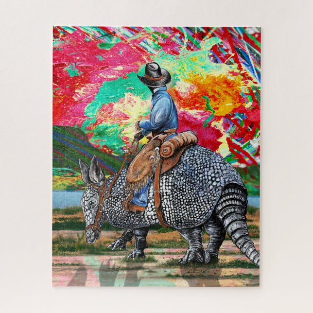 Armadillo Cowboy Jigsaw Puzzle (Vertical)
