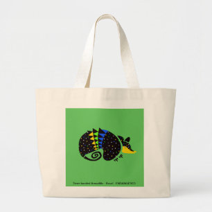 ARMADILLO -Endangered animal - Wildlife -Green Large Tote Bag