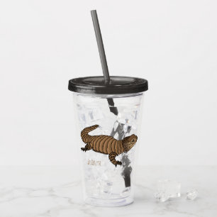 Armadillo girdled lizard cartoon illustration acrylic tumbler