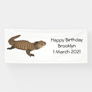 Armadillo girdled lizard cartoon illustration banner