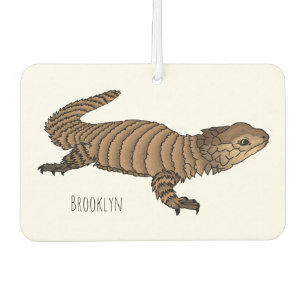 Armadillo girdled lizard cartoon illustration car air freshener