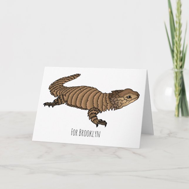 Armadillo girdled lizard cartoon illustration  card (Front)
