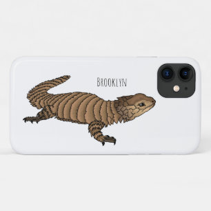 Armadillo girdled lizard cartoon illustration iPhone 11 case