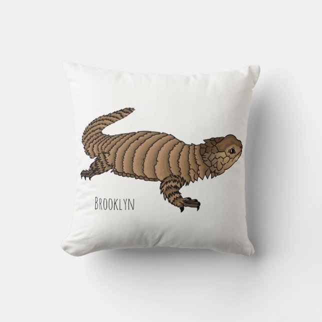 Armadillo girdled lizard cartoon illustration  cushion (Front)