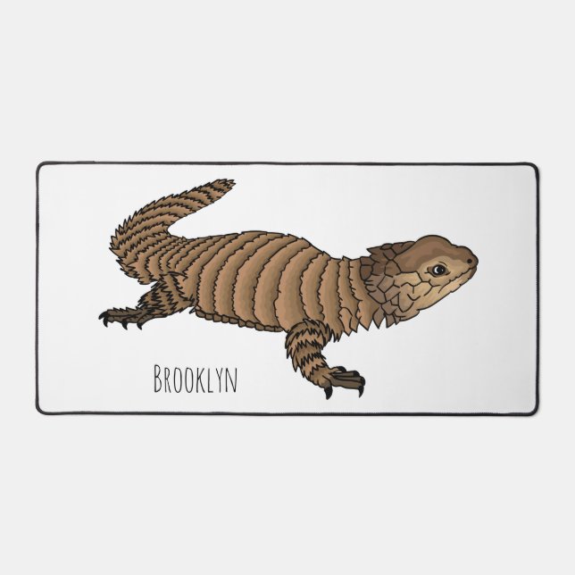 Armadillo girdled lizard cartoon illustration  desk mat (Front)