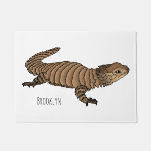 Armadillo girdled lizard cartoon illustration doormat