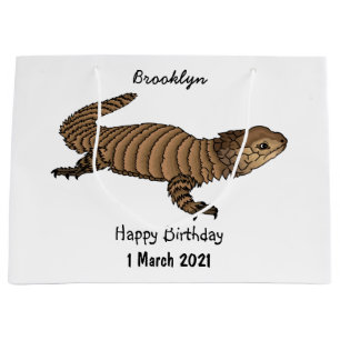 Armadillo girdled lizard cartoon illustration large gift bag