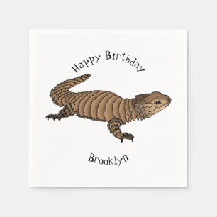 Armadillo girdled lizard cartoon illustration napkin