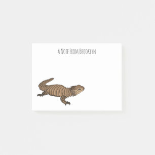 Armadillo girdled lizard cartoon illustration post-it notes