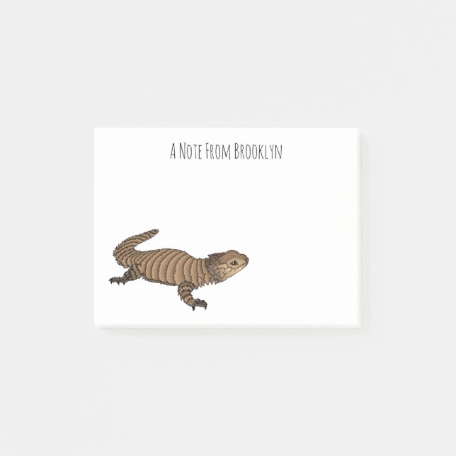 Armadillo girdled lizard cartoon illustration  post-it notes (Front)