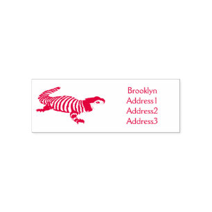 Armadillo girdled lizard cartoon illustration self-inking stamp