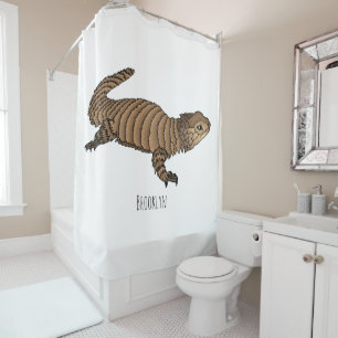 Armadillo girdled lizard cartoon illustration shower curtain