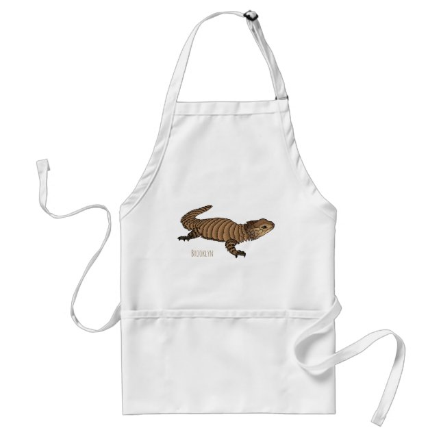 Armadillo girdled lizard cartoon illustration  standard apron (Front)
