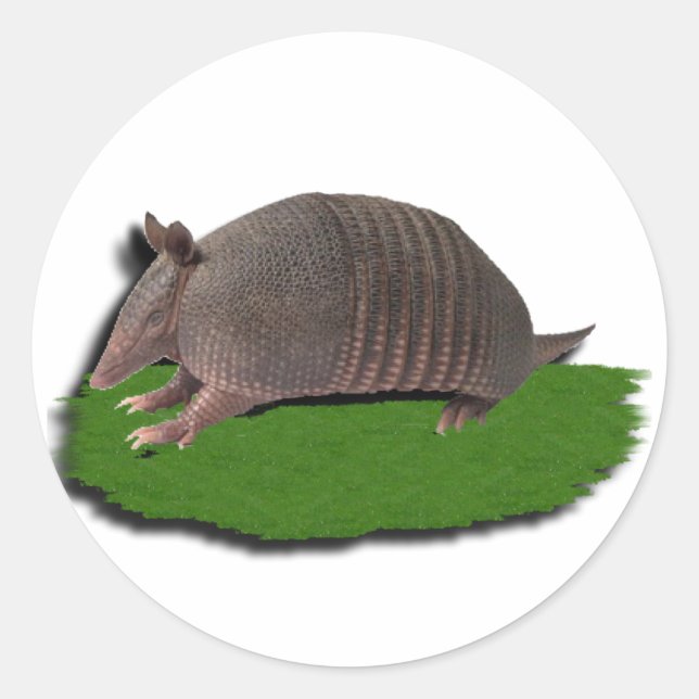 Armadillo grass classic round sticker (Front)