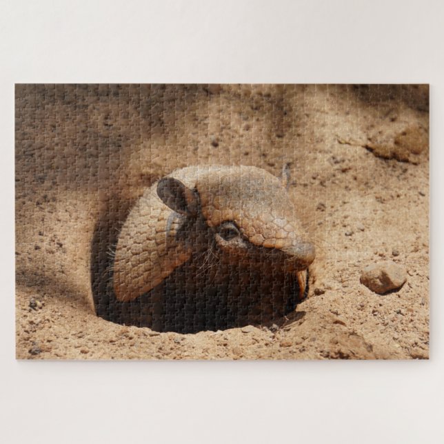 Armadillo In Hole Saying Hello Jigsaw Puzzle (Horizontal)