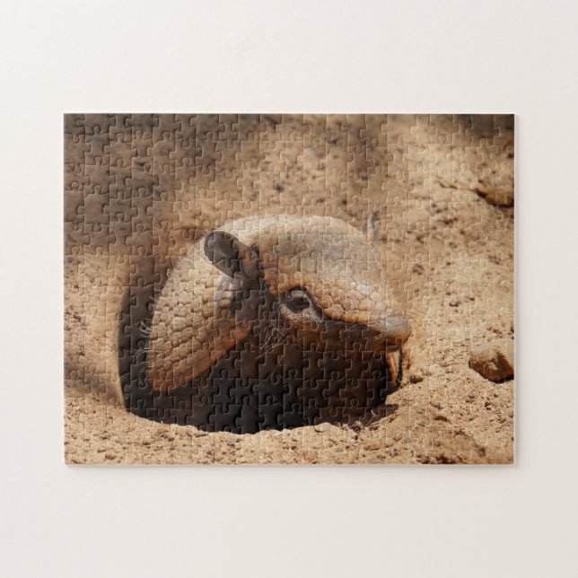Armadillo In Hole Saying Hello Jigsaw Puzzle (Horizontal)