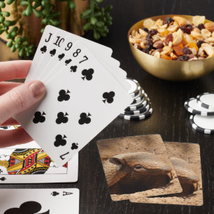 Armadillo In Hole Saying Hello Playing Cards
