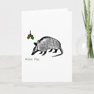 Armadillo Kiss Me Holiday Card
