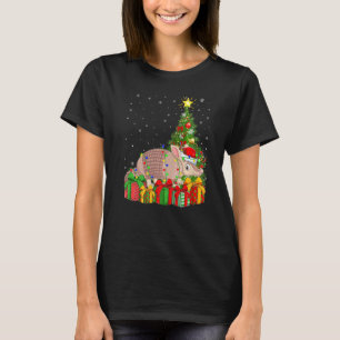 Armadillo Lighting Xmas Tree Santa Hat Armadillo C T-Shirt