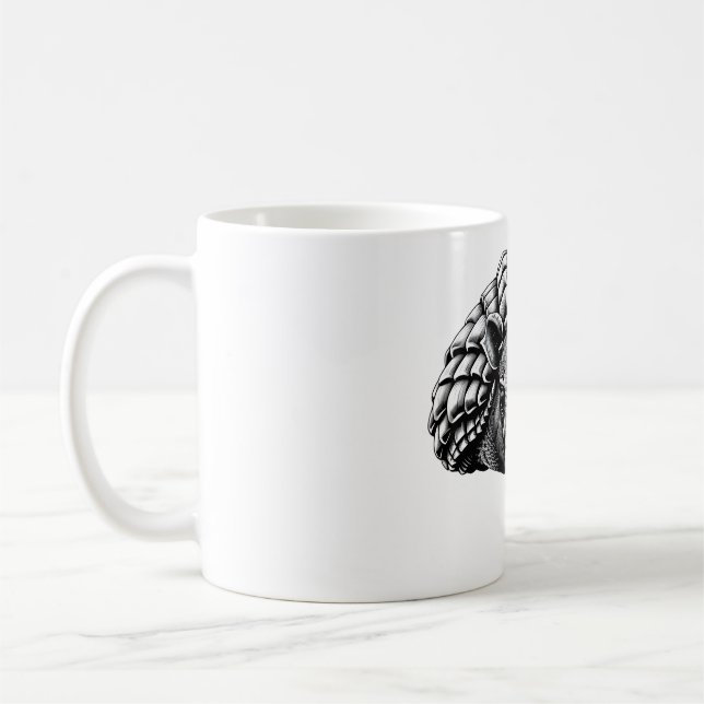 Armadillo Lover T-Shirt - Realistic Black & White  Coffee Mug (Left)