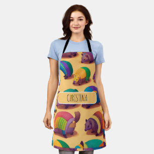 Armadillo Pastel Colourful Personalised Pattern Apron