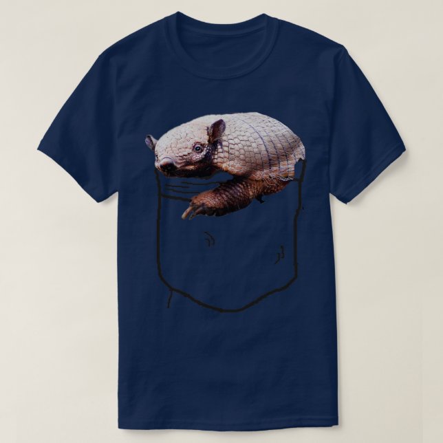 Armadillo Pocket Funny Cute T-Shirt (Design Front)