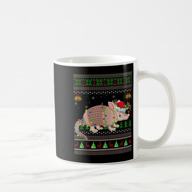 Armadillo Ugly Christmas Sweaters Holiday Santa Cu Coffee Mug (Right)