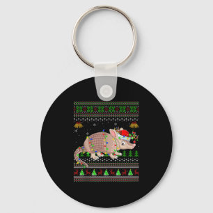 Armadillo Ugly Christmas Sweaters Holiday Santa Cu Key Ring