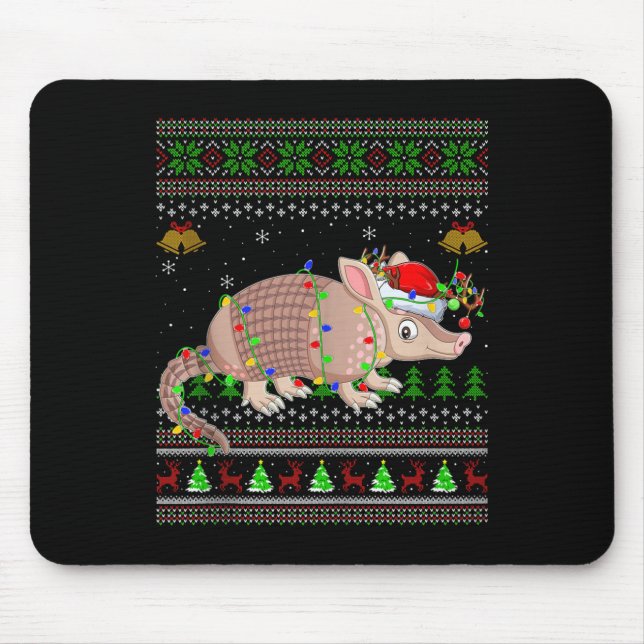 Armadillo Ugly Christmas Sweaters Holiday Santa Cu Mouse Pad (Front)