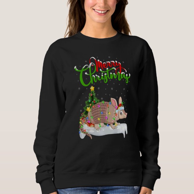 Armadillo  Xmas Decorations Santa Armadillo Christ Sweatshirt (Front)