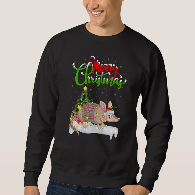 Armadillo  Xmas Decorations Santa Armadillo Christ Sweatshirt (Front)