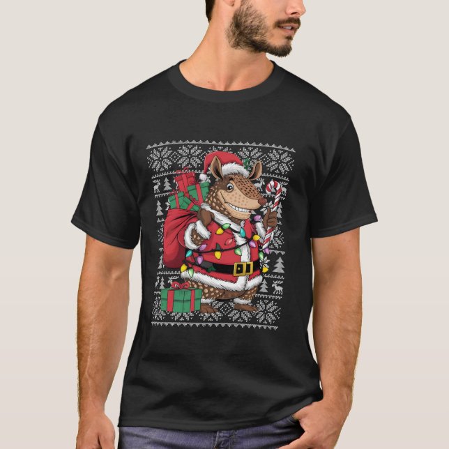 Armadillo Xmas Sweater Style Ugly Santa Armadillo  (Front)