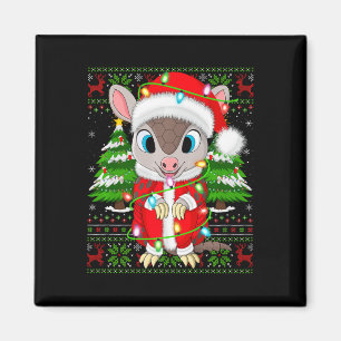 Armadillo Xmas Sweater Style Ugly Santa Armadillo Magnet