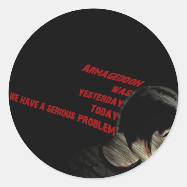 armageddon classic round sticker (Front)