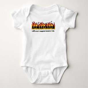 Armageddon still won't happen before I die Baby Bodysuit