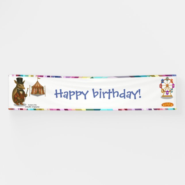 Armand, armadillo ringmaster banner (Horizontal)