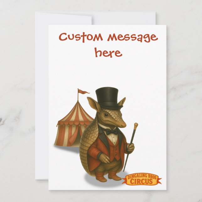 Armand, armadillo ringmaster card (Front)