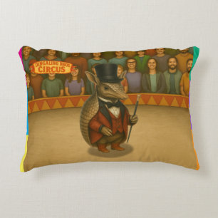 Armand, armadillo ringmaster decorative cushion