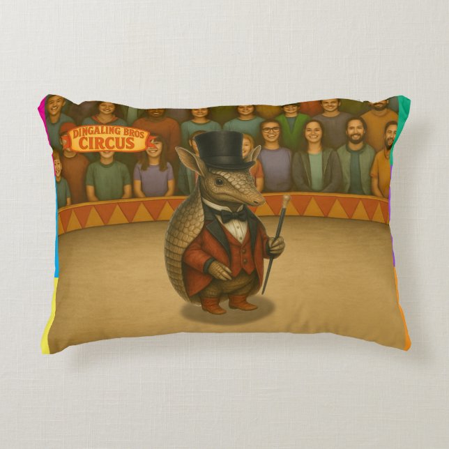 Armand, armadillo ringmaster decorative cushion (Front)