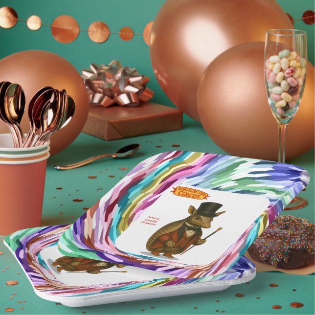 Armand, armadillo ringmaster paper plate (Multi)