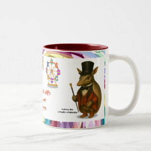 Armand, armadillo ringmaster Two-Tone coffee mug