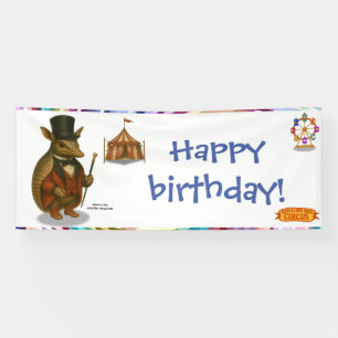 Armand the armadillo ringmaster banner