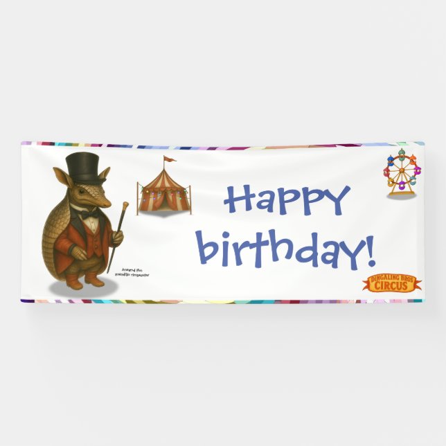 Armand the armadillo ringmaster banner (Horizontal)