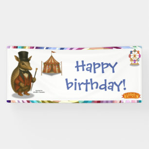Armand the armadillo ringmaster banner