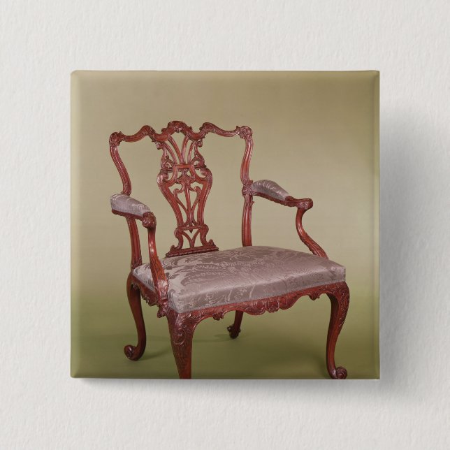 Armchair by Thomas Chippendale, c.1760 15 Cm Square Badge (Front)