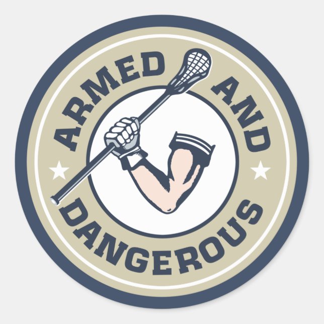Armed and Dangerous Lacrosse Sticker (Front)