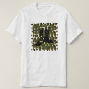 Armed Forces Camouflage Gun Military Boot Camp GI T-Shirt