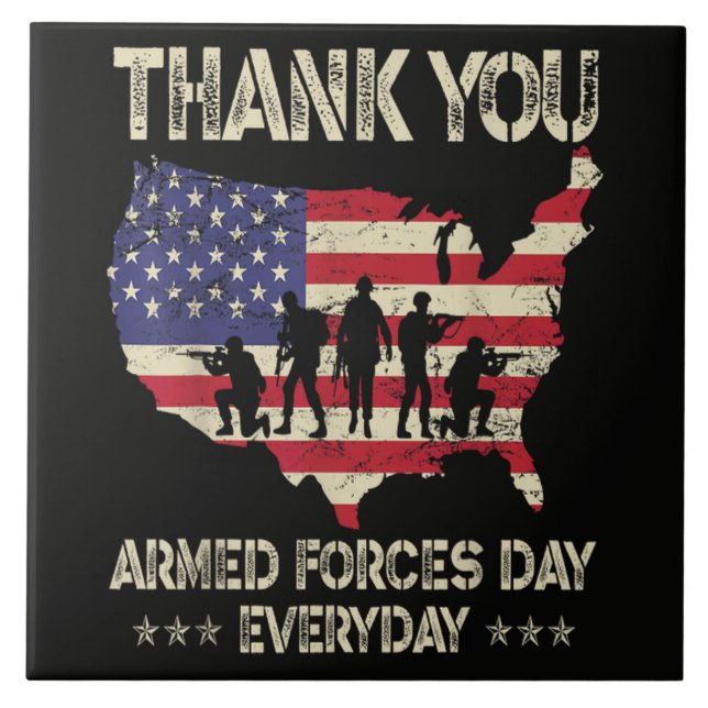 Armed Forces Day Ceramic Tile (Front)
